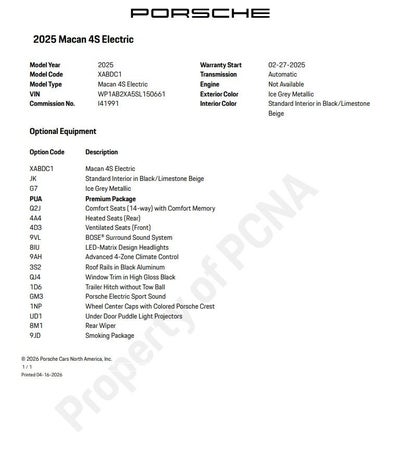 2025 Porsche Macan Electric 4S