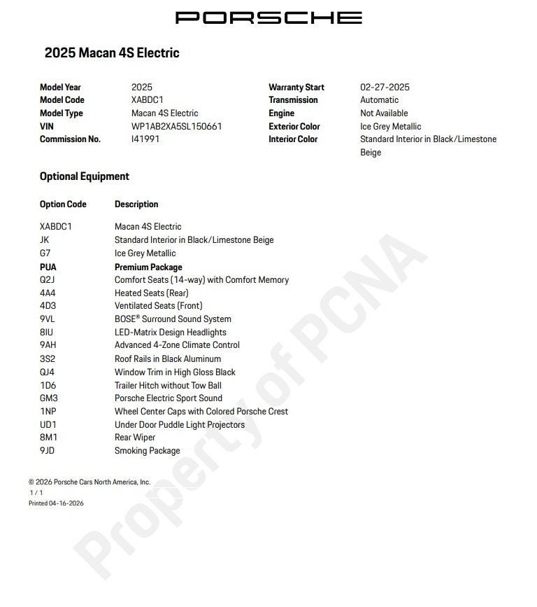 2025 Porsche Macan Electric 4S