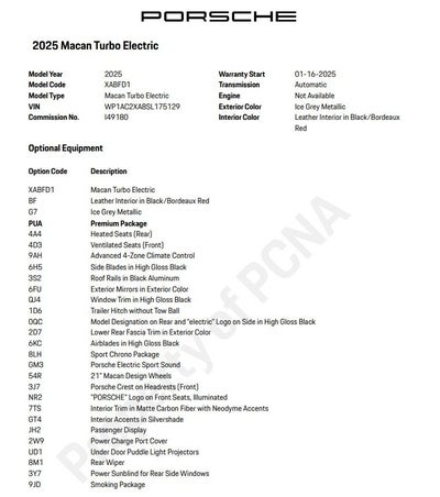 2025 Porsche Macan Electric Turbo