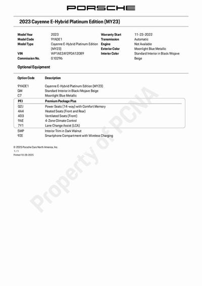 2023 Porsche Cayenne E-Hybrid Platinum Edition
