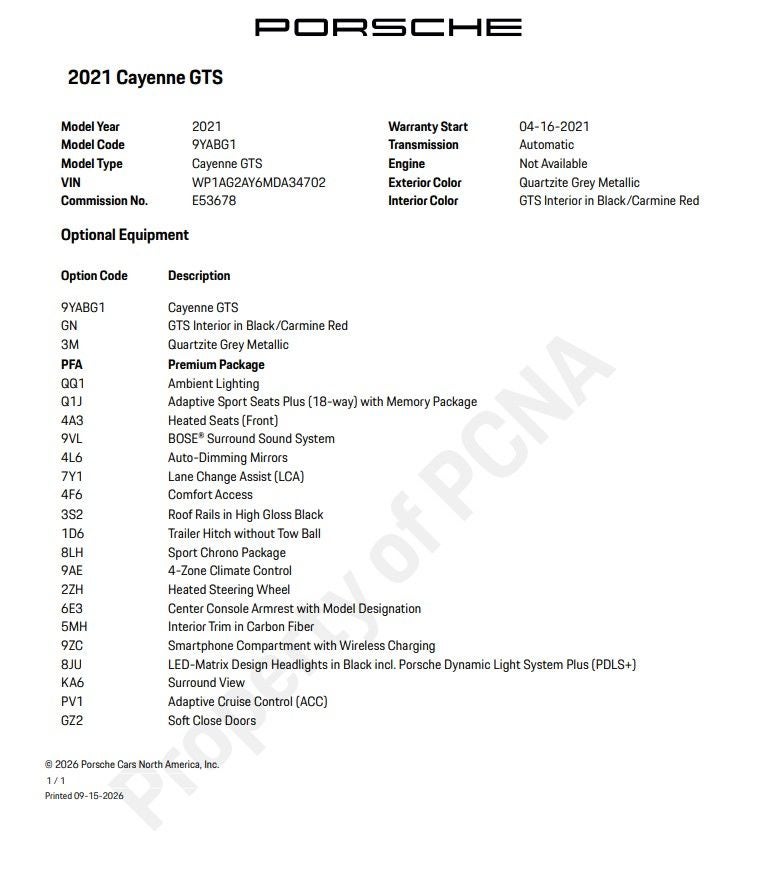 2021 Porsche Cayenne GTS