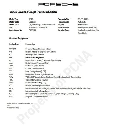 2023 Porsche Cayenne Coupe Platinum Edition