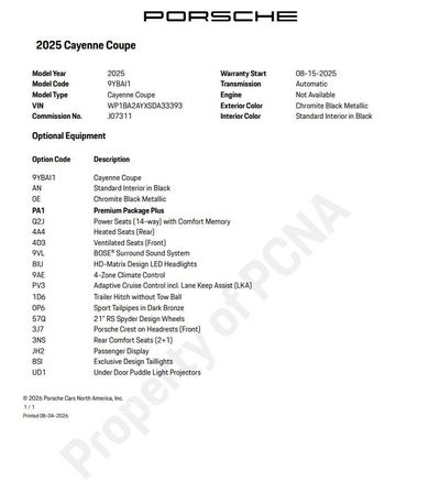 2025 Porsche Cayenne Coupe Base