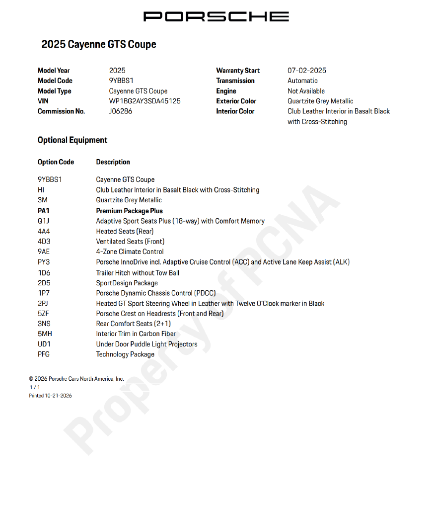 2025 Porsche Cayenne Coupe GTS
