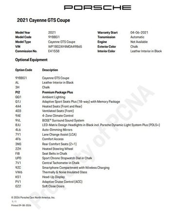 2021 Porsche Cayenne Coupe GTS