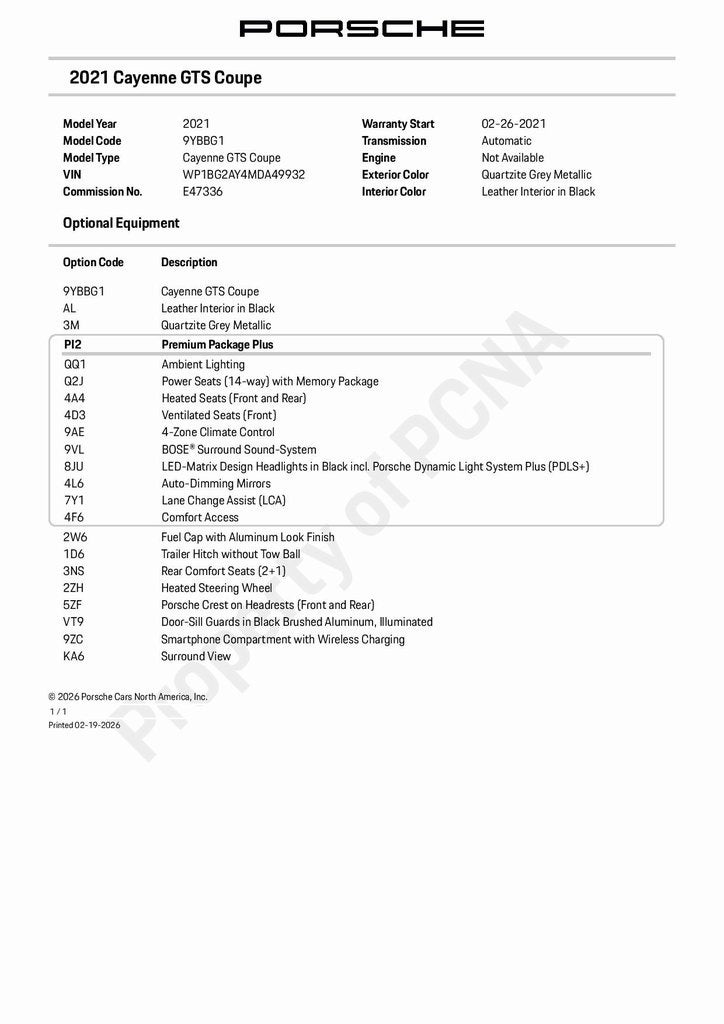 2021 Porsche Cayenne Coupe GTS