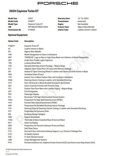 2024 Porsche Cayenne Coupe Turbo GT