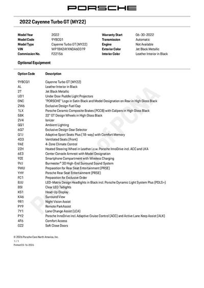 2022 Porsche Cayenne Coupe Turbo GT