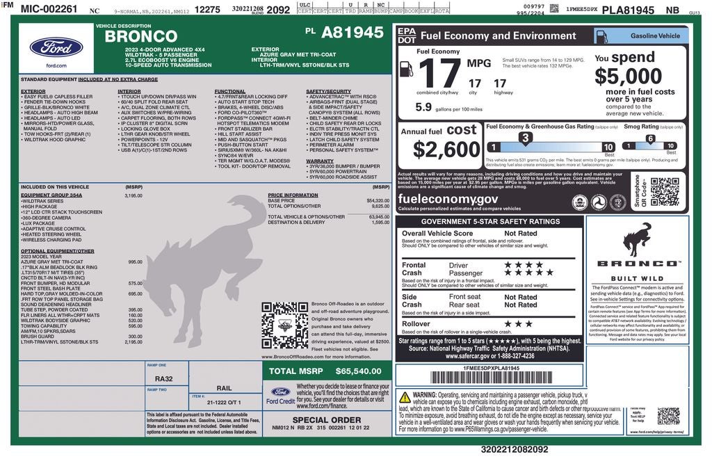 2023 Ford Bronco Wildtrak