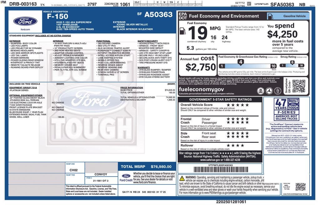 2025 Ford F-150 Platinum
