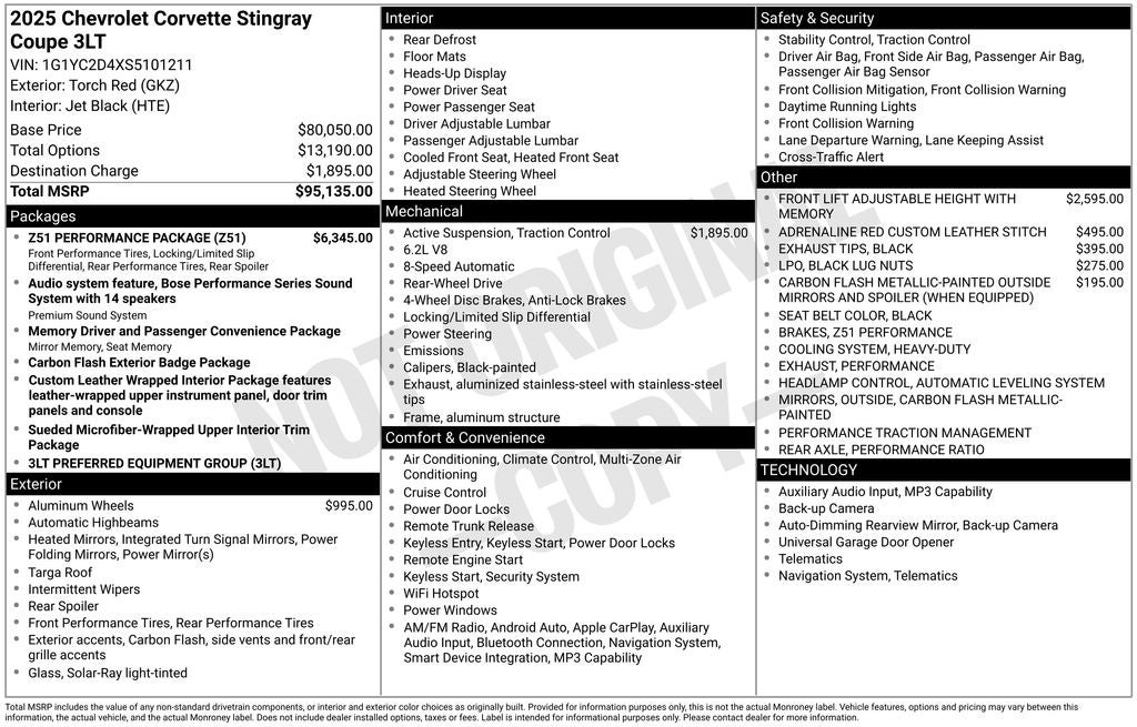 2025 Chevrolet Corvette Stingray 3LT