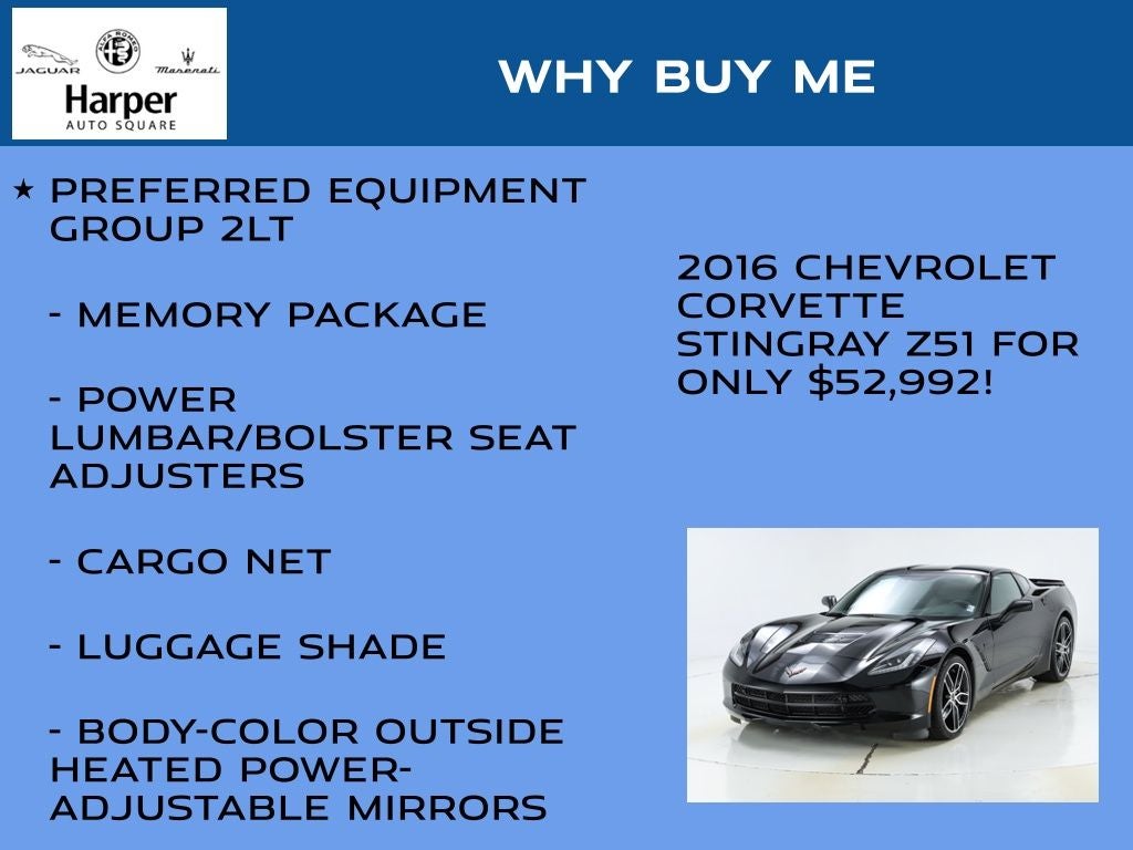 2016 Chevrolet Corvette Stingray Z51 2LT