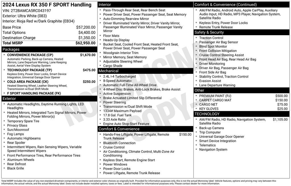 2024 Lexus RX 350 F Sport Handling