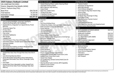 2025 Subaru Outback Limited