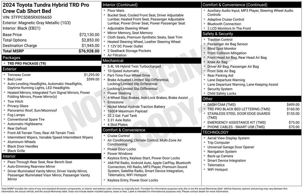 2024 Toyota Tundra Hybrid TRD Pro