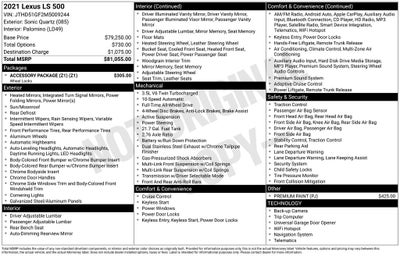 2021 Lexus LS 500 Base