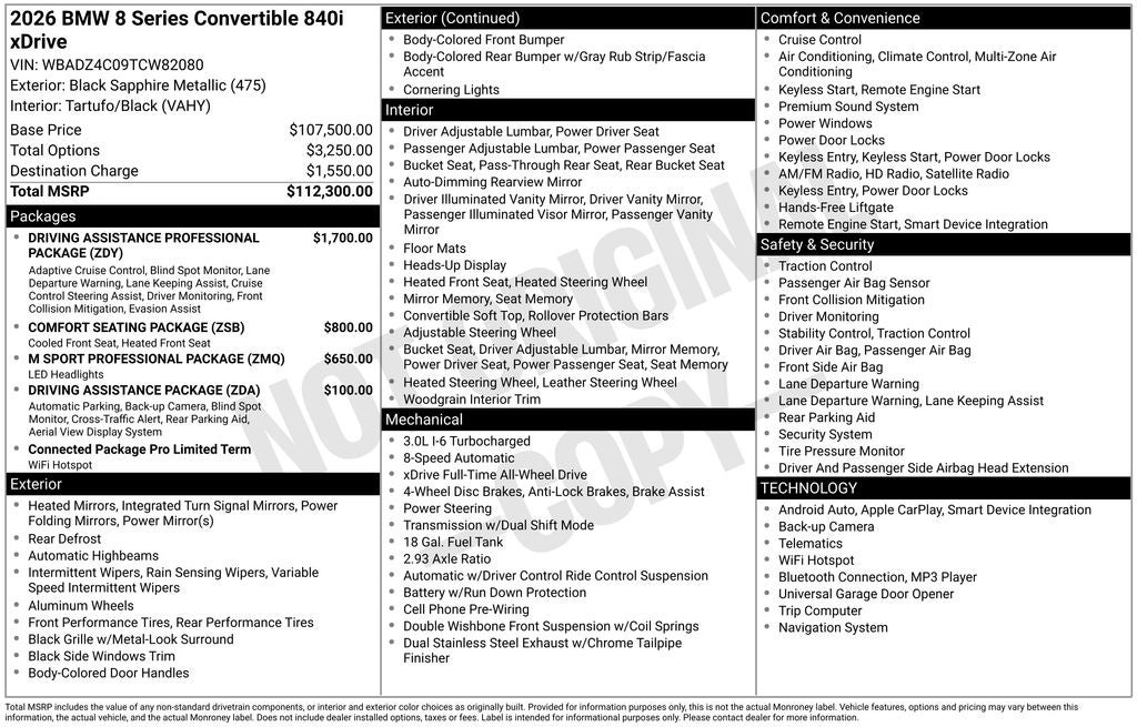 2026 BMW 8 Series 840i