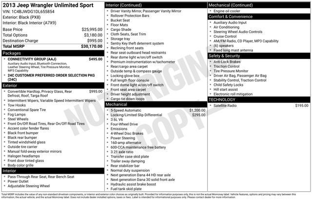 2013 Jeep Wrangler Unlimited Sport