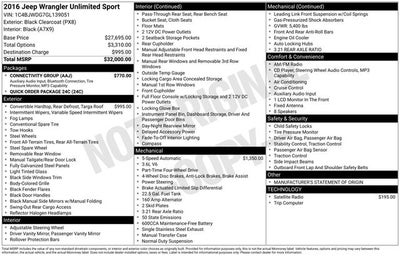 2016 Jeep Wrangler Unlimited Sport