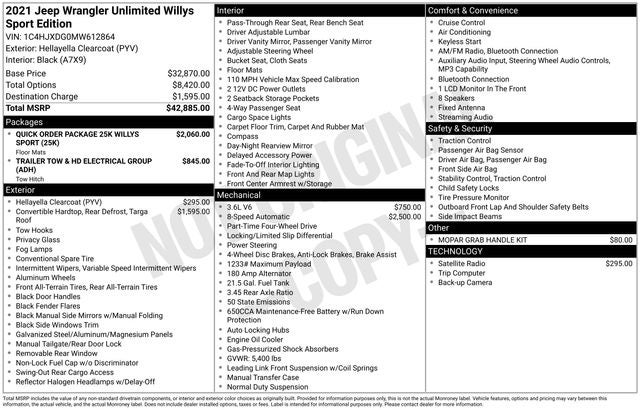 2021 Jeep Wrangler Unlimited Willys