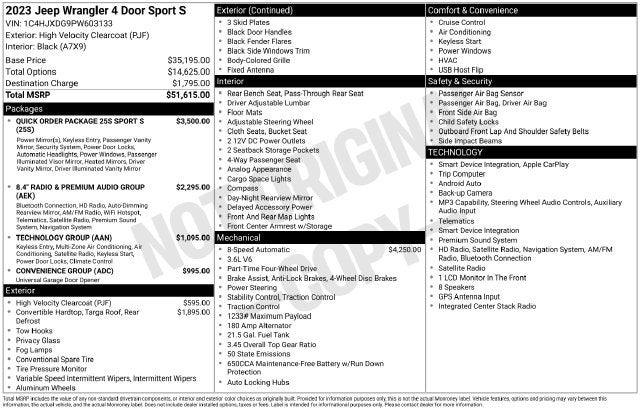 2023 Jeep Wrangler Sport S
