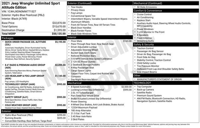 2021 Jeep Wrangler Unlimited Sport Altitude