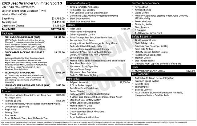 2020 Jeep Wrangler Unlimited Sport S