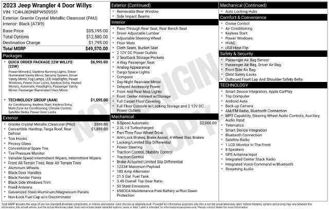 2023 Jeep Wrangler Sport