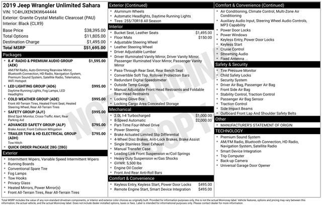 2019 Jeep Wrangler Unlimited Sahara