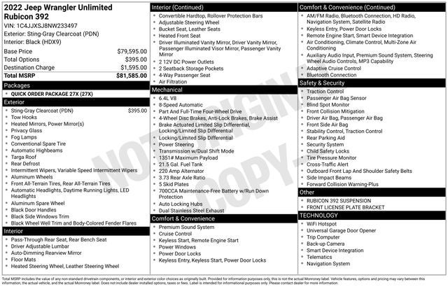 2022 Jeep Wrangler Unlimited Rubicon 392