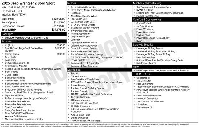 2025 Jeep Wrangler Sport