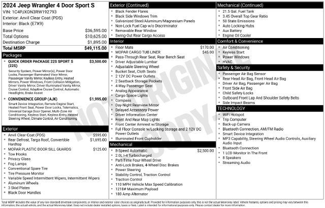 2024 Jeep Wrangler Sport S