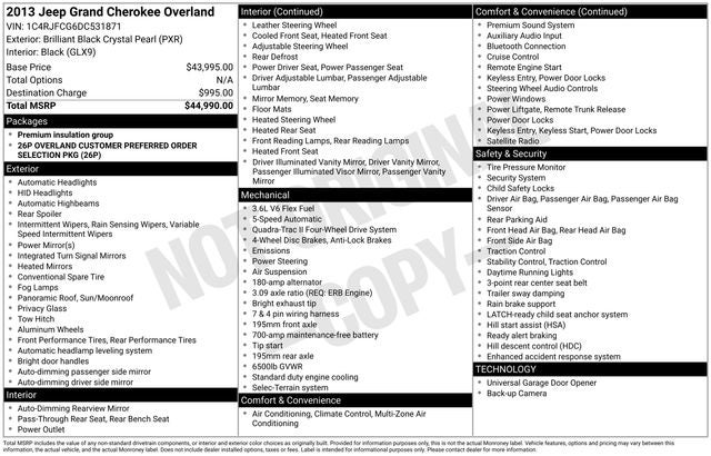 2013 Jeep Grand Cherokee Overland