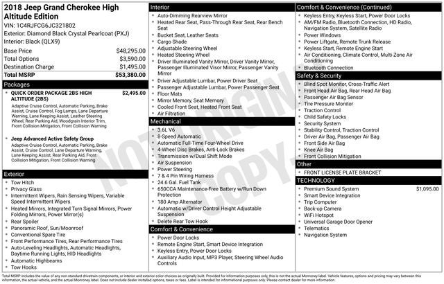 2018 Jeep Grand Cherokee High Altitude