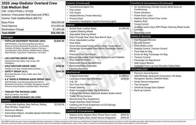 2020 Jeep Gladiator Overland