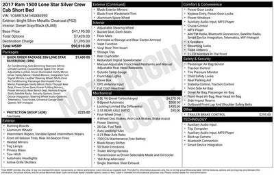 2017 RAM 1500 Lone Star Silver