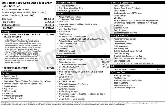 2017 RAM 1500 Lone Star Silver