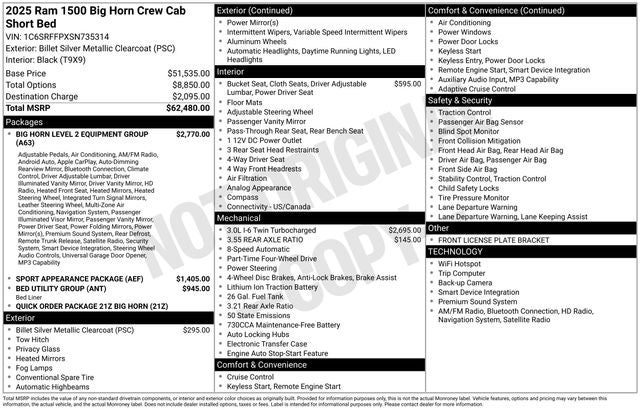 2025 RAM 1500 Big Horn/Lone Star