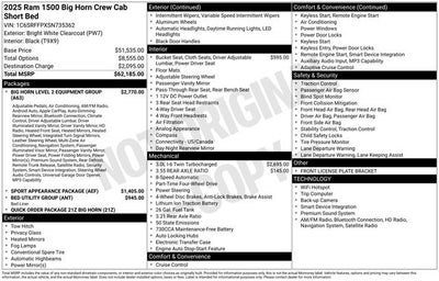 2025 RAM 1500 Big Horn/Lone Star