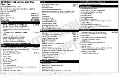 2022 RAM 1500 Laramie BLACK WIDOW