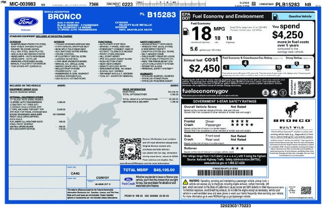 2023 Ford Bronco Black Diamond