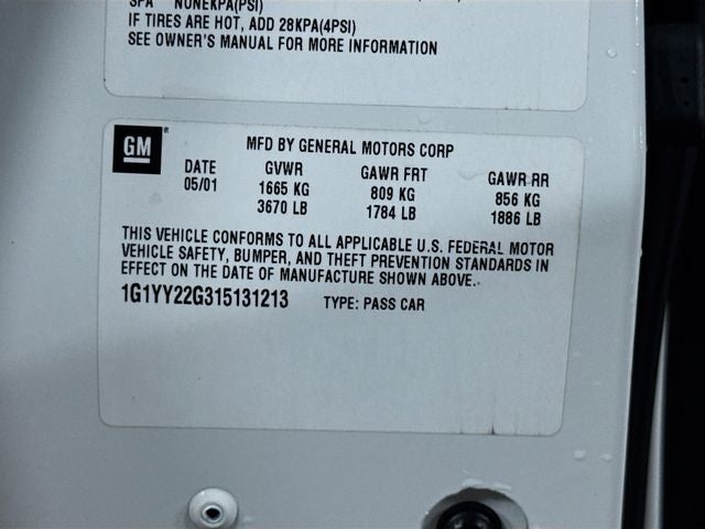 2001 Chevrolet Corvette Base