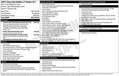 2007 Chevrolet Malibu LT 2LT