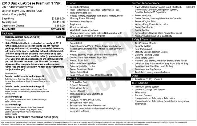 2013 Buick LaCrosse Premium I Group