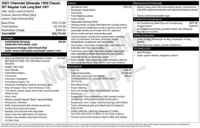 2007 Chevrolet Silverado 1500 Classic Work Truck