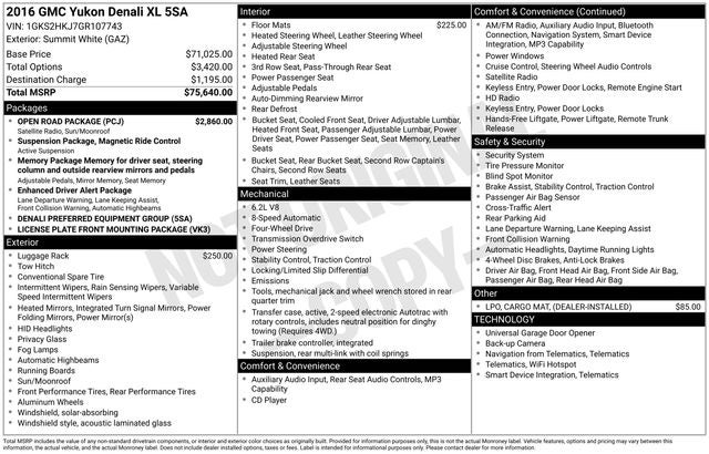 2016 GMC Yukon XL Denali