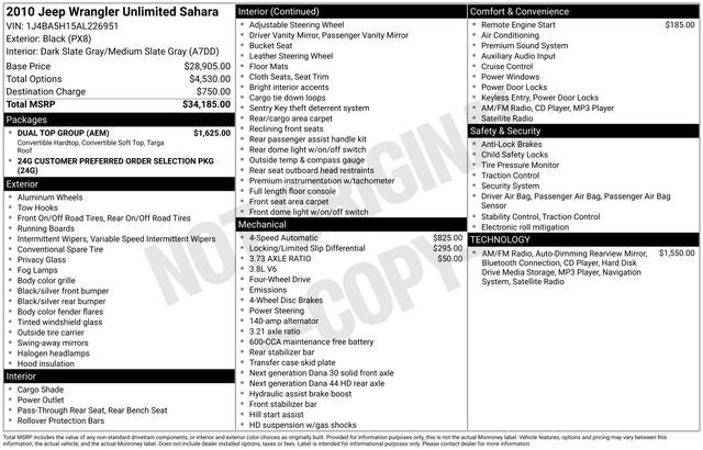 2010 Jeep Wrangler Unlimited Sahara
