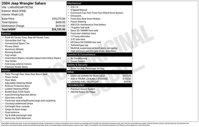 2004 Jeep Wrangler Sahara