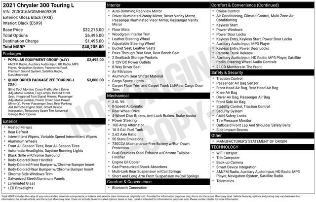 2021 Chrysler 300 Touring