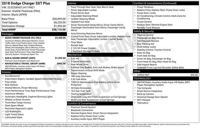 2018 Dodge Charger V6 Plus